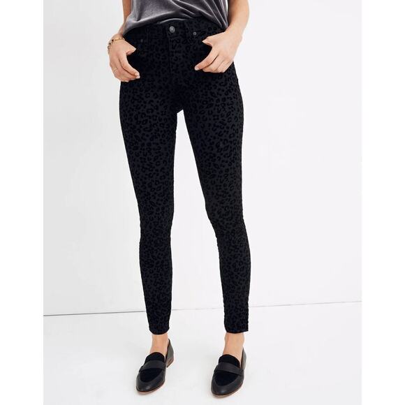 Madewell Denim - Madewell 9" Mid Rise Skinny Jeans Flocked Leopard Edition Size 24